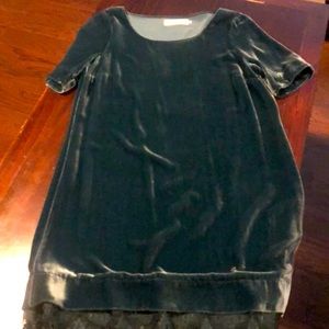 Teal Blue Velvet Shift Mini Dress Size Small by 4 Love And Liberty